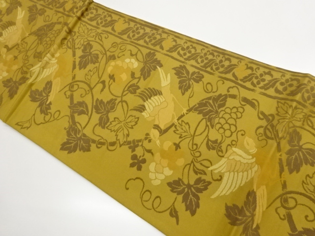 JAPANESE FUKURO OBI / WOVEN GRAPE ARABESQUE